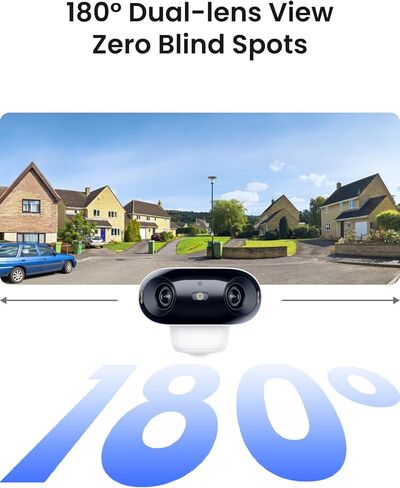REOLINK 3-Cam Wireless Security System: Solar Floodlight Cam + 2X Argus 4 Pro with Home Hub, 4K Dual-Lens 180° ColorX Night Vision, Up to 1000lm Light & Siren Alarm, Dual-Band Wi-Fi 6, No Monthly Fee in Kuwait