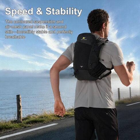 N NEVO RHINO 12L Trail Running Vest for Women Men, Lightweight Hydration Vest with 2 TPU 500ML Soft Flask, Hydration Backpack for Trail Marathon in Kuwait