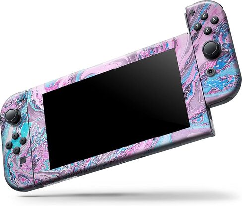 Design Skinz - متوافق مع حزمة وحدة تحكم Nintendo Switch OLED - غطاء حماية من الفينيل مقاوم للخدش وقابل للإزالة - مزيج زيت حلوى القطن V3 in Kuwait