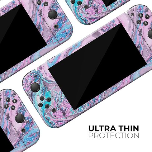 Design Skinz - متوافق مع حزمة وحدة تحكم Nintendo Switch OLED - غطاء حماية من الفينيل مقاوم للخدش وقابل للإزالة - مزيج زيت حلوى القطن V3 in Kuwait