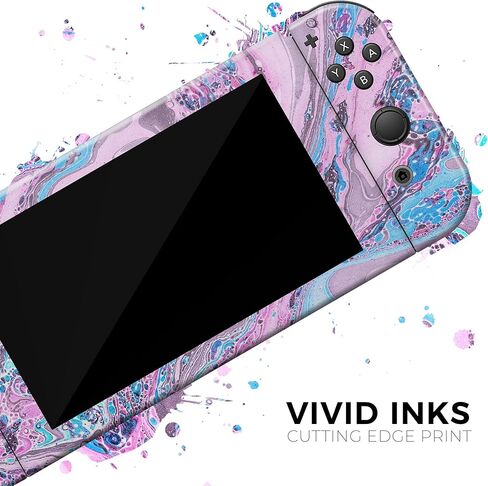 Design Skinz - متوافق مع حزمة وحدة تحكم Nintendo Switch OLED - غطاء حماية من الفينيل مقاوم للخدش وقابل للإزالة - مزيج زيت حلوى القطن V3 in Kuwait
