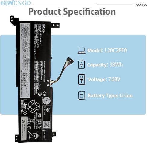 L20C2PF0 L20M2PF0 استبدال البطارية لينوفو IdeaPad 3-14ADA6 3-14ALC6 3-14ITL6 3-15ADA6 3-17ALC6 K14 V14 G2-ALC V15 G2-ITL V17 G3-IAP Series L20B2PF0 L20M2PF8 L20L2PF0 7.68V 38 واط ساعي in Kuwait