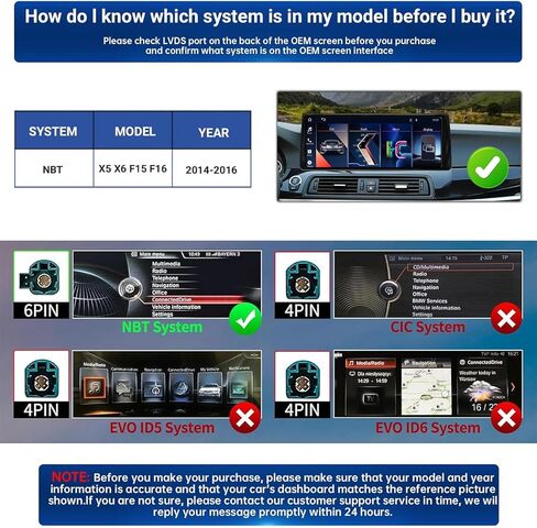 12.3" Ultra-Narrow Touchscreen for BMW 5 Series F10/F11 2013-2017 NBT System, 2400*900 Wireless CarPlay/Android Auto Car Stereo Multimedia Radio Receiver Support Bluetooth GPS Naviagation, Plug&Play in Kuwait