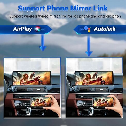 12.3" Ultra-Narrow Touchscreen for BMW 5 Series F10/F11 2013-2017 NBT System, 2400*900 Wireless CarPlay/Android Auto Car Stereo Multimedia Radio Receiver Support Bluetooth GPS Naviagation, Plug&Play in Kuwait