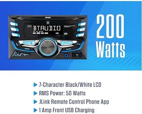 JENSEN MPR420 7-Character LCD Double DIN Car Stereo Radio & JS6504 High-Performance 6.5 inch Car Speakers Bundle in Kuwait