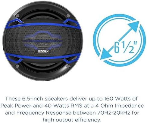 JENSEN MPR420 7-Character LCD Double DIN Car Stereo Radio & JS6504 High-Performance 6.5 inch Car Speakers Bundle in Kuwait