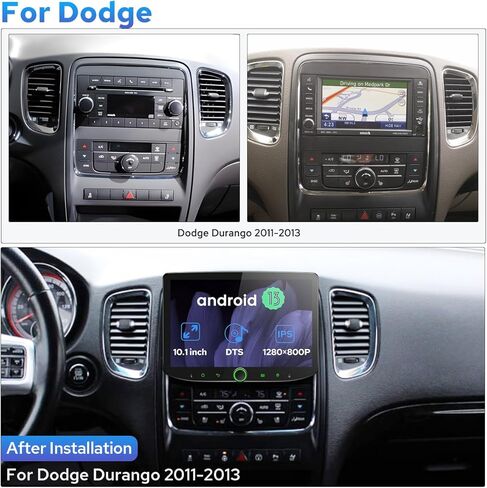 راديو سيارة Joying لسيارة Jeep Grand Cherokee/Dodge Durango 2011-2013، شاشة لمس IPS 10.1 بوصة 4+64 جيجابايت ستيريو سيارة 1280 × 800 مع CarPlay اللاسلكي وAndroid Auto، وصلة مرآة، مقبض مستوى الصوت (JY-GC602T4) in Kuwait