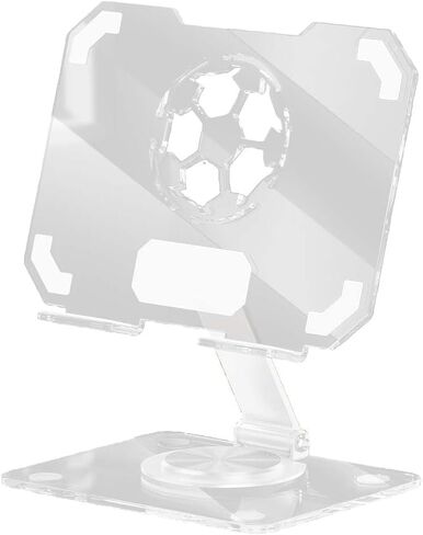 Acrylic Tablet Stand with 360° Rotation & Double Axis Adjustment, Foldable Portable Stand, Adjustable Angle Holder with Anti-Slip Base(White) in Kuwait