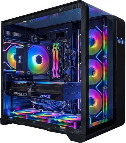 كمبيوتر سطح المكتب Phantom Gaming PC، Intel Core Ultra 7 265K، GeForce RTX 5050، 32GB DDR5، 4TB SSD، Tower Fan Black، Windows 11 Home، إضاءة RGB، WiFi، جاهز للاستخدام in Kuwait