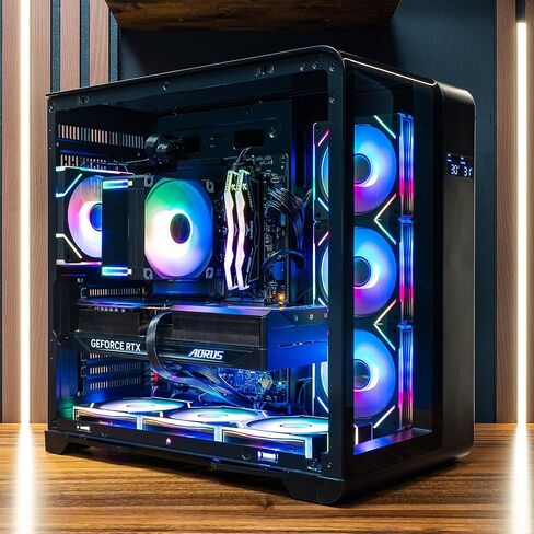 كمبيوتر سطح المكتب Phantom Gaming PC، Intel Core Ultra 7 265K، GeForce RTX 5050، 32GB DDR5، 4TB SSD، Tower Fan Black، Windows 11 Home، إضاءة RGB، WiFi، جاهز للاستخدام in Kuwait