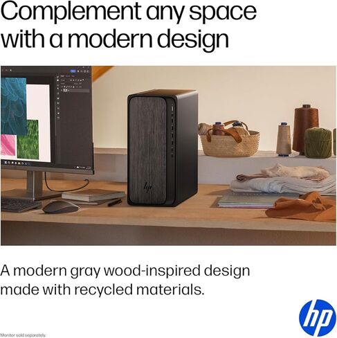 كمبيوتر مكتبي HP OmniDesk، AMD Ryzen 5 8500G، ذاكرة الوصول العشوائي 16 جيجابايت، 512 جيجابايت SSD، رسومات AMD Radeon 740M، Windows 11 Home، خشب رمادي، M02-0224 (2025) (متجدد) in Kuwait