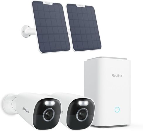 REOLINK 2X Argus Eco Ultra with Solar Panel and Home Hub, 4K Solar Security Cameras Wireless Outdoor, Color Night Vision, 2.4/5GHz Wi-Fi, AI Detection, Local Storage, No Monthly Fee in Kuwait