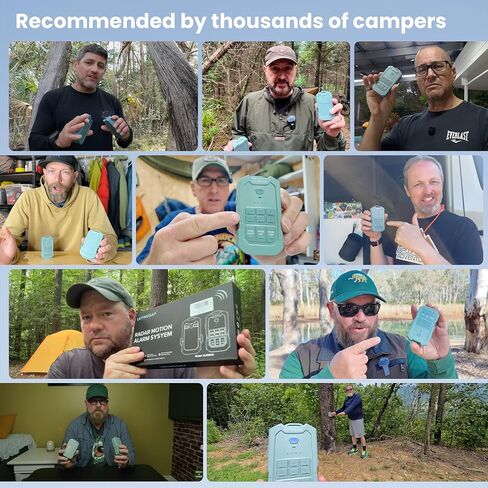 إنذار رادار أمني محمول لمحيط التخييم، أخضر (1 جهاز استقبال + 2 كاشف) in Kuwait