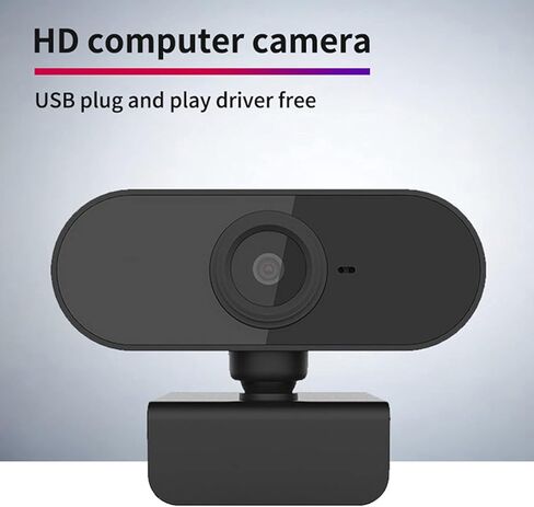 HD 1080p Webcam Camera with Microphone for Meetings Streaming Video Calling Desktop Laptop PC, USB 2.0 1920 x 1080p 30fps Auto Focus Advanced Light Correction Clamp Installation in Kuwait