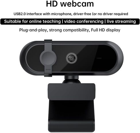 كاميرا ويب 2K USB HD حساب التوصيل والتشغيل غطاء خصوصية ميكروفون مدمج للكمبيوتر / الكمبيوتر المحمول، للتكبير / Skype / الفرق، المؤتمرات ومكالمات الفيديو in Kuwait