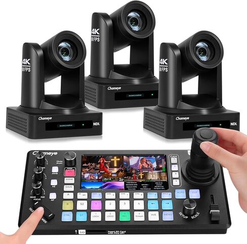 كاميرا Chameeye 4K NDI PTZ، تدعم إخراج فيديو 4K 60FPS NDI HX3، محول فيديو M500 HDMI مع وحدة تحكم PTZ مدمجة، C520X3+M500 in Kuwait