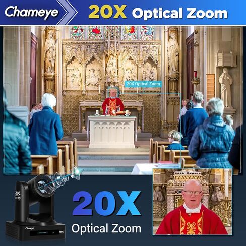 كاميرا Chameeye 4K NDI PTZ، تدعم إخراج فيديو 4K 60FPS NDI HX3، محول فيديو M500 HDMI مع وحدة تحكم PTZ مدمجة، C520X3+M500 in Kuwait