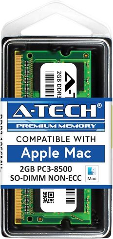 A-Tech لجهاز Apple 2GB DDR3 1067MHz / 1066MHz PC3-8500 SODIMM iMac (أوائل/منتصف/أواخر 2009، 20/24 بوصة، 21.5/27 بوصة)، Mac mini (أوائل/أواخر 2009 منتصف 2010) وحدة ترقية ذاكرة الوصول العشوائي in Kuwait