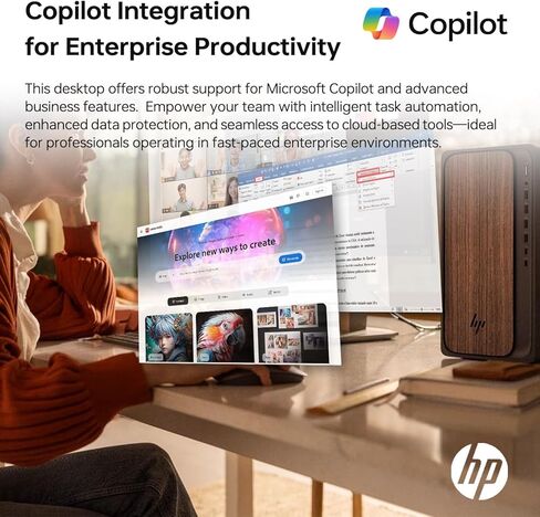 سطح المكتب HP OmniDesk M03 2025 | إنتل ألترا 5 225 10 كور | إنتل جرافيك | واي فاي 6 | بلوتوث 5.4 | 16 جيجابايت DDR5 512 جيجابايت M.2 SSD | Win11 الصفحة الرئيسية | 280 واط | سلكي كيلو بايت وماوس| الخشب الداكن in Kuwait