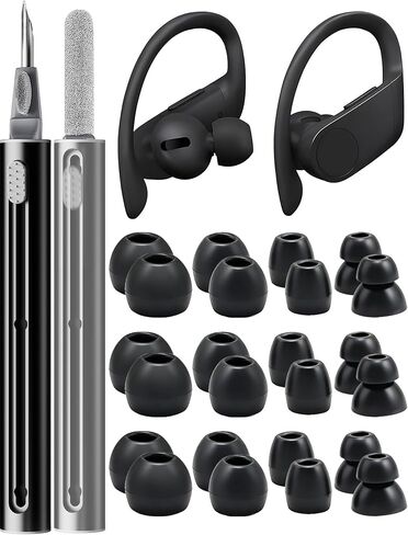 15 Pairs Ear Tips for Powerbeats Pro 2, Replacement EarTips Accessories for Beats Pro 2 Earbuds, 5 Sizes (XS/S/M/L/XL), Fit Charging Case, Black in Saudi Arabia