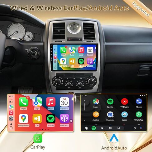 راديو سيارة 5G WiFi(6) لسيارة Chrysler 300C 2004-2011، Android13/Wireless CarPlay/Android Auto/شاشة تعمل باللمس/ملاحة GPS/بلوتوث/FM/كاميرا احتياطية عالية الدقة in Kuwait