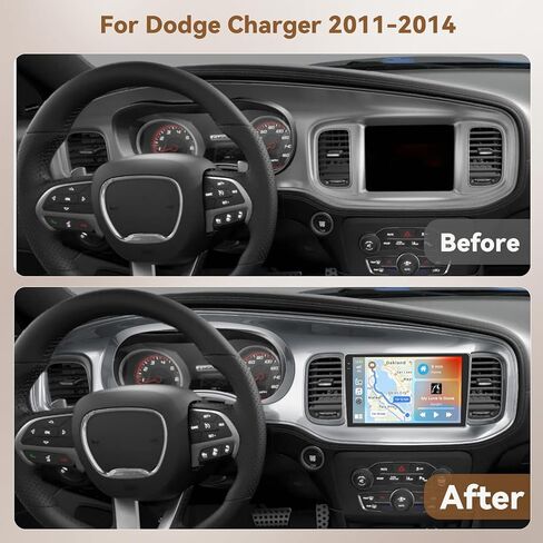 [4+64G]Android 15 Car Stereo for Dodge Charger 2011 2012 2013 2014, Hikity 9'' In-Cell Touchscreen Charger Radio Wireless Carplay Android Auto 5G WiFi/Bluetooth/Mirror Link GPS SWC FM/RDS/EQ BackupCam in Kuwait