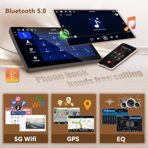 [4+64G]Android 15 Car Stereo for Dodge Charger 2011 2012 2013 2014, Hikity 9'' In-Cell Touchscreen Charger Radio Wireless Carplay Android Auto 5G WiFi/Bluetooth/Mirror Link GPS SWC FM/RDS/EQ BackupCam in Kuwait
