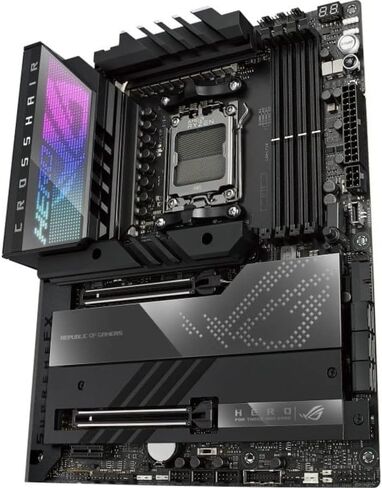 اللوحة الأم ASUS ROG Crosshair X670E Hero (WiFi 6E) مقبس AM5 (LGA 1718) Ryzen 7000 للألعاب (18+2 مرحلة طاقة، PCIe® 5.0، فتحات DDR5،5xM.2، اللوحة الأمامية USB 3.2 Gen 2x2، USB4®، Wi-Fi 6E) (متجدد) in Kuwait