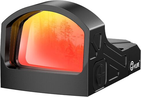 CVLIFE WolfCloak Motion Awake Red Dot Sight لبصمة RMR، 2 MOA Reflex Sight مع 0.33 بوصة ملف تعريف منخفض للغاية للمسدسات كاملة الحجم، 1500G بصري مقاوم للصدمات، محول لـ Glock MOS و21 مم Picatinny in Kuwait