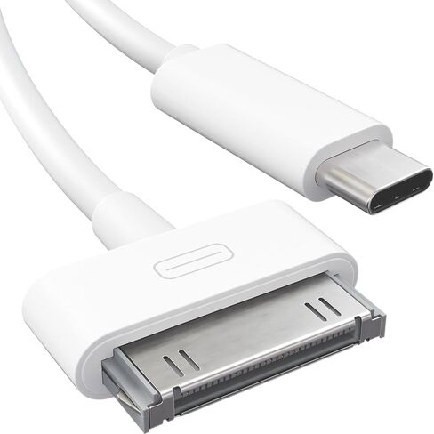 كابل USB C إلى 30 دبوس لهاتف iPhone 4، عبوتان - معتمد من Apple MFi - سلك شحن ومزامنة بيانات بطول 3.3 قدم USB من النوع C إلى 30 دبوس متوافق مع iPhone 4/4S/3GS، iPad 1/2/3، iPod Classic/Nano/Touch (أبيض) in Kuwait