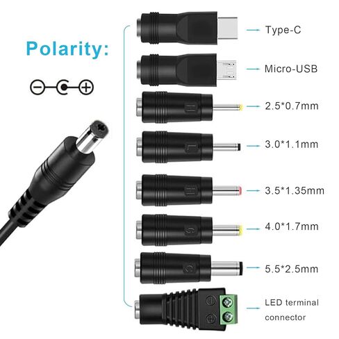 كابل طاقة عالمي 5 فولت تيار مستمر، سلك شحن USB إلى تيار مستمر مع 8 قطع مقابس محول لجهاز توجيه كاميرا الويب والراديو ومكبر صوت بلوتوث وأقراص DVD المحمولة والطاولة وصندوق القرص الصلب ومحور USB وما إلى ذلك. in Kuwait
