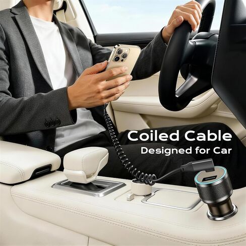كابل ملفوف USB C إلى USB C زاوية يمنى 1 قدم 2 حزمة، كابل بيانات USBC 3.2 Gen 2 بسرعة 20 جيجابت في الثانية قصير، فيديو 4K وسلك شاحن من النوع C 100 واط لنظام Android Auto & CarPlay، لهاتف iPhone 17 16 وGalaxy S25 وiPad MacBook in Kuwait