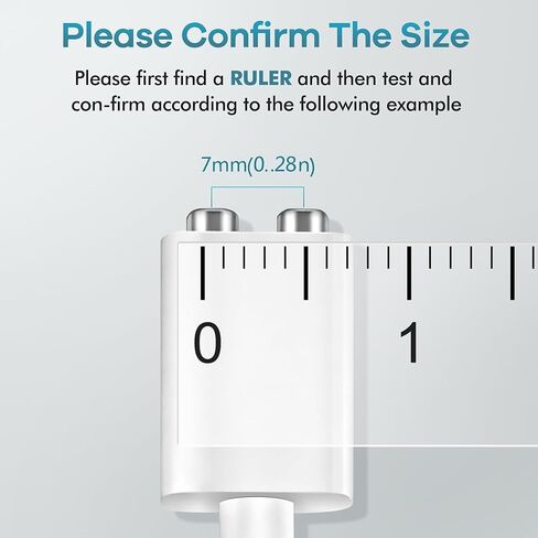 استبدال شاحن روز، شاحن USB مغناطيسي USB-A وUSB-C شاحن روز 2.7FT DC كابل شحن سلك 2 قطعة (7 مم/0.27 بوصة) in Kuwait