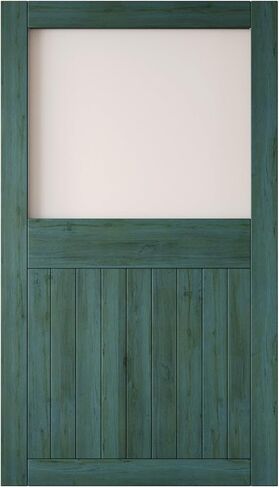 Royal Pine 30" x 84" Half Lite Frosted Glass Panel, Solid Wood Sliding Barn Door, Assembly Required, Door Only, Interior Use in Kuwait