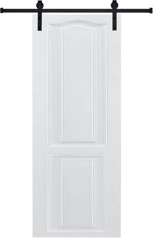 CNC Crafted Modern Door 3/4" Thick 30 in. x 80 in. MDF White Barn Sliding Door with Hardware kit in Kuwait
