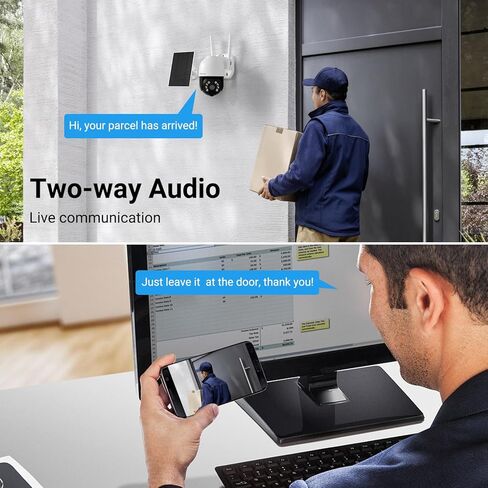 FOSCAM B4 Solar Security Cameras Wireless Outdoor, 4MP PT Battery Powered 2.4G Wi-Fi Camera for Home Surveillance Outside with Spotlights, 2K Night Vision, 2-Way Audio, PIR Detection, IP65 in Kuwait
