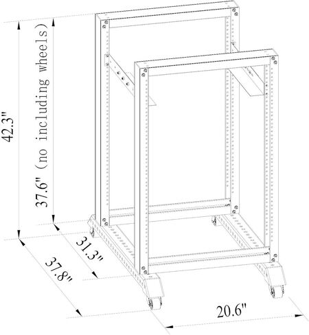 20U 3FT 4 Post Open Frame 19 بوصة رف الخادم 31 بوصة عميق in Kuwait