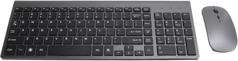 2.4G Wireless Keyboard and Mouse Combo, Coated Keycaps Silent 102 Keys Ergonomic Mouse with USB Adapter, for Desktop Computers Mobile Devices Tablets (Dark Gray) in Kuwait