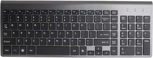 2.4G Wireless Keyboard and Mouse Combo, Coated Keycaps Silent 102 Keys Ergonomic Mouse with USB Adapter, for Desktop Computers Mobile Devices Tablets (Dark Gray) in Kuwait