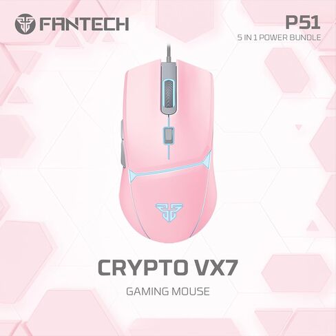 FANTECH 6 في 1 لوحة مفاتيح سلكية للألعاب ولوحة ماوس وسماعة رأس وحامل وحدة تحكم محمولة صغيرة، حزمة ألعاب الكل في واحد للكمبيوتر الشخصي نينتندو سويتش هدايا ألعاب المكتب المنزلي in Kuwait
