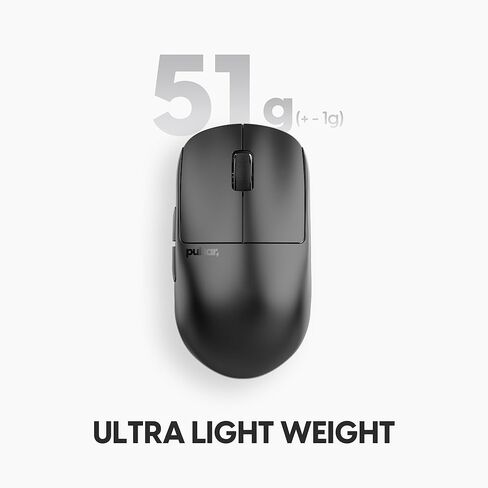 Pulsar Gaming Gears X2H v3 Wireless Gaming Mouse, Ultra Lightweight 1.87 oz (53g), Symmetrical, Optical Switch, 32000 DPI, 750 IPS, XS-1 Sensor, 8k Compatible (Mini, Black) (Renewed) in Kuwait