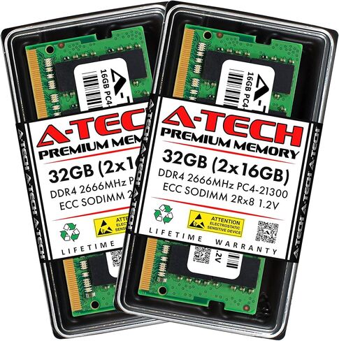 ذاكرة الوصول العشوائي A-Tech سعة 32 جيجابايت لـ Synology RackStation RS822RP+ NAS | ترقية الذاكرة DDR4 2666MHz PC4-21300 ECC SODIMM 2Rx8 1.2V 260-Pin in Kuwait