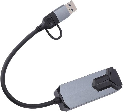 USB C to Ethernet Adapter, 2.5Gbps USB A and Type C Network Adapter with Aluminum Shell and Woven Cable, for OS X OS 3 4 5 Devices in Kuwait