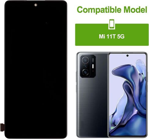 استبدال شاشة LCD متوافقة مع Xiaomi 11T 5G 21081111RG 2107113SG 2107113SI 2107113SR (أسود بدون إطار مجموعة رقمية لشاشة تعمل باللمس مع أدوات إصلاح) in Kuwait