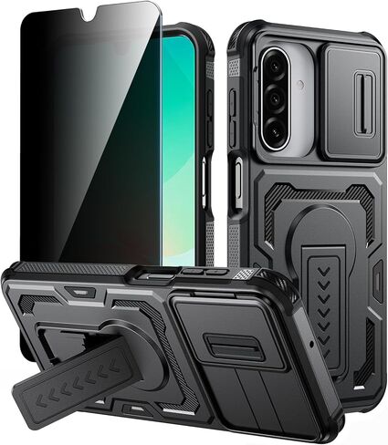 Lanhiem for Samsung Galaxy A17 5G / A26 5G / A16 5G 4G Case with Privacy Screen Protector, Slide Camera Cover, Military-Grade Shockproof Cover with Kickstand & Dual-Layer Protection, Anti-Slip Grip in Kuwait