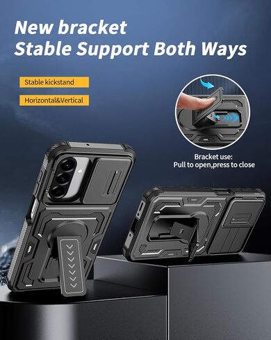 Lanhiem for Samsung Galaxy A17 5G / A26 5G / A16 5G 4G Case with Privacy Screen Protector, Slide Camera Cover, Military-Grade Shockproof Cover with Kickstand & Dual-Layer Protection, Anti-Slip Grip in Kuwait