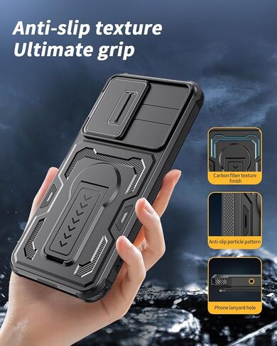 Lanhiem for Samsung Galaxy A17 5G / A26 5G / A16 5G 4G Case with Privacy Screen Protector, Slide Camera Cover, Military-Grade Shockproof Cover with Kickstand & Dual-Layer Protection, Anti-Slip Grip in Kuwait