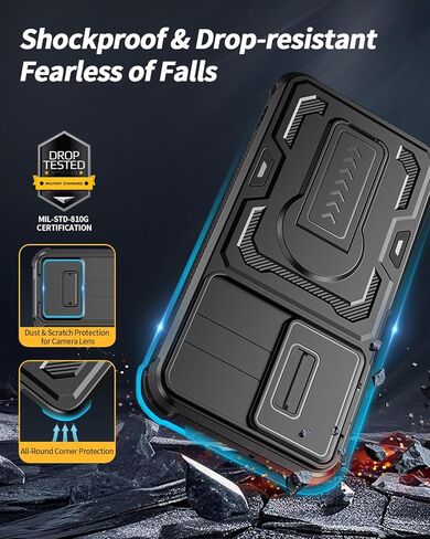 Lanhiem for Samsung Galaxy A17 5G / A26 5G / A16 5G 4G Case with Privacy Screen Protector, Slide Camera Cover, Military-Grade Shockproof Cover with Kickstand & Dual-Layer Protection, Anti-Slip Grip in Kuwait
