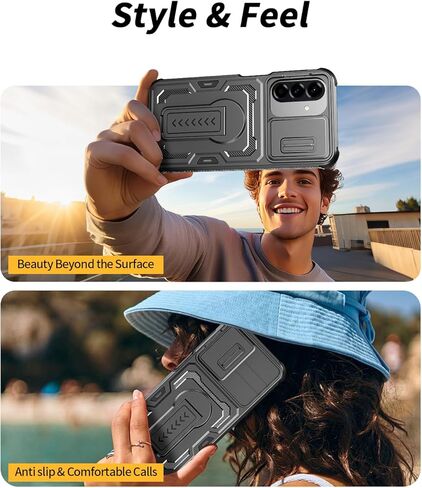 Lanhiem for Samsung Galaxy A17 5G / A26 5G / A16 5G 4G Case with Privacy Screen Protector, Slide Camera Cover, Military-Grade Shockproof Cover with Kickstand & Dual-Layer Protection, Anti-Slip Grip in Kuwait