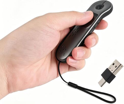 elec Space Dual Mode Mini Bluetooth Wireless Mouse - USB-C Receiver, 2.4G Wireless & Bluetooth, Rechargeable Touchpad Mouse with Anti-Lost Lanyard for PC, Laptops, Tablets & Smartphones (Gray) in Kuwait